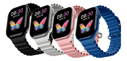 Reloj Smartwatch S28 Pro para deportes y bienestar en la pulsera, color plateado