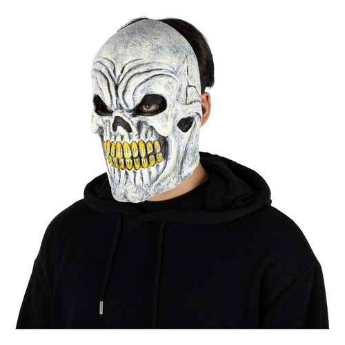 Máscara De Calavera Esqueleto White Skull Disfraz Halloween Color Blanco
