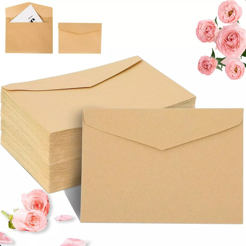 Carpeta Kraft 50 Sobres, 22,9 X 16,2 Cm, 120 G, Invitaciones