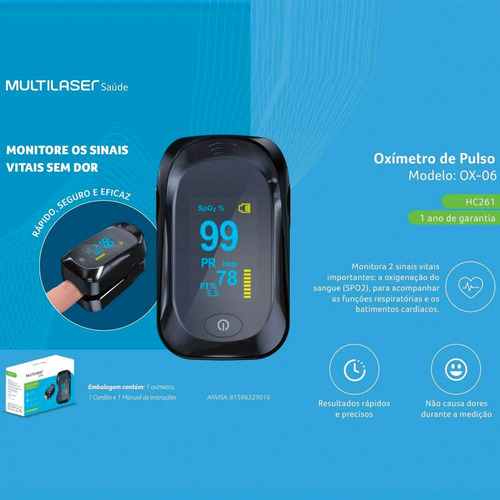 Oxímetro Digital Dedo Medidor De Saturação- Multilaser