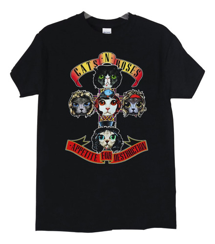 Polera Guns N Roses Cats Appetite For Destr Rock Abominatron