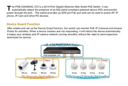 Switch Airlive 24 Bocas Gigabit 4 Utp/sfp Poe Admin Web 370w