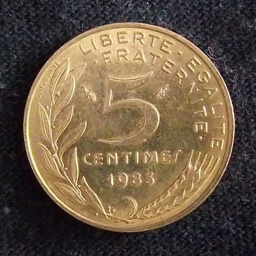 Francia 5 Centimes 1983 Excelente Km 933