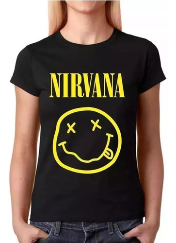 Baby Look Banda Rock Nirvana Modelo Feminino 2020