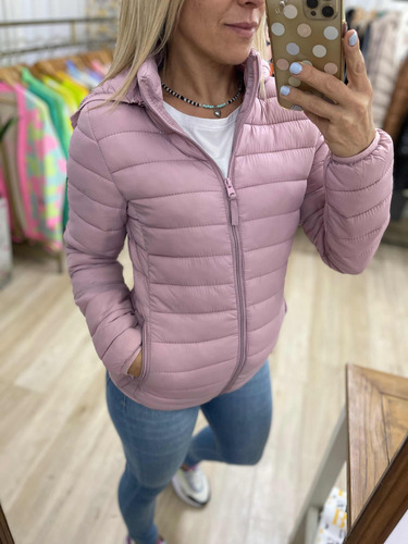 Campera Ultralivina Corta S/ Pluma Mujer The Big Shop Rosa