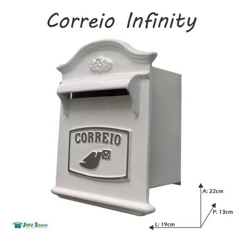 Caixa De Correio Infinity Branco Brilhante Pronta Entrega