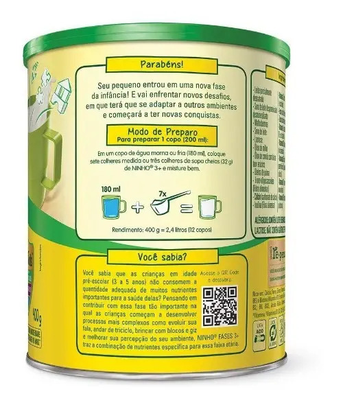 Fórmula infantil em pó Nestlé Ninho Fases 3+ em lata 400g