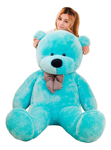 Urso Gigante Azul Grande Pelúcia 1,45 Mts 145cm Já Vai Cheio