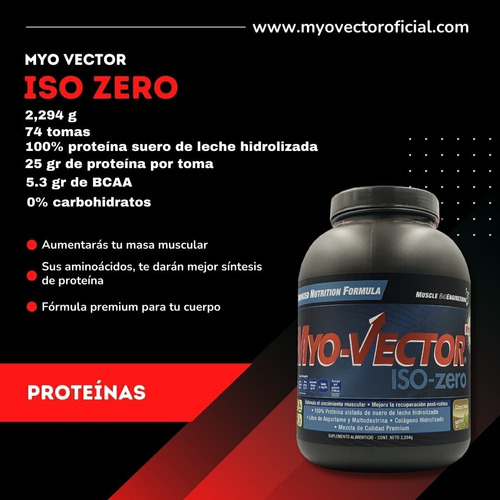Imagen 3 de 3 de Proteina Myovector Iso Zero 5 Lbs