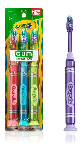 Cepillo Dental Infatil Crayola Cerdas Ultra Suaves 3 Piezas