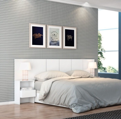 Respaldo Cabecera 2 Mesas De Luz Sommier Colchon Dormitorio