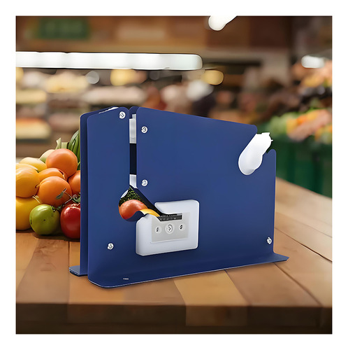 Eonspark Selladora de Bolsas con Despachador de Cinta, Cierra Bolsas Hasta 12 mm de Ancho, Ideal para Hogar, Panaderías y Supermercados, Color Azul.