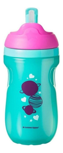 Copo Térmico Infantil Com Canudo 260ml Tommee Tippee Cor Verde