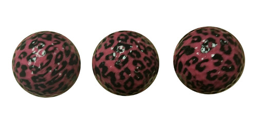 Leopardo Color Rosa Bola Golf 3 Pack