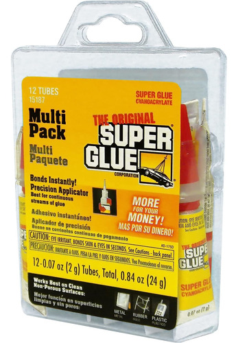 Super Glue 15187, Clear-paquete De 12