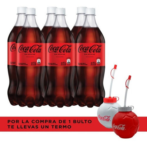 Refresco Coca - Cola Sin Azúcar Pet 1l 6 Unidades Promoción