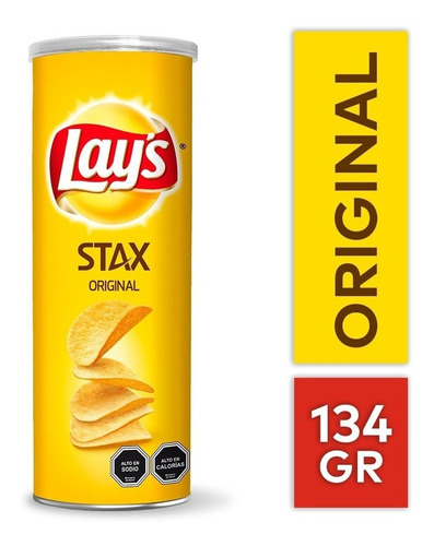 Imagen 1 de 2 de Papas Fritas Lays Stax Original 134 Grs