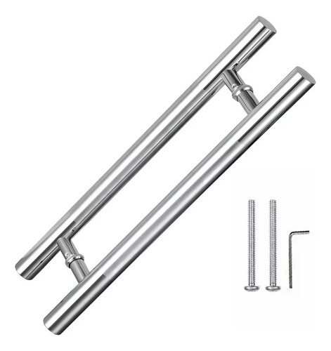 Jaladera Tipo H De Acero Inox. 60 Cm Para Puerta De Cristal