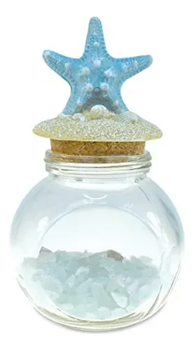 Frasco De Vidrio Náutico Con Estrella De Mar - Decoración Pa