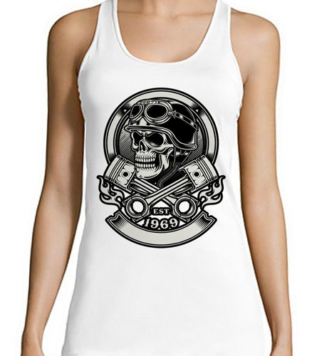 Musculosa Skull Motorcycle Pasion Est 1696