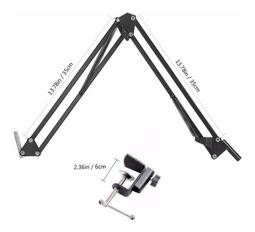 Soporte Para Micrófono Brazo + Filtro Antipop Redondo Elefir