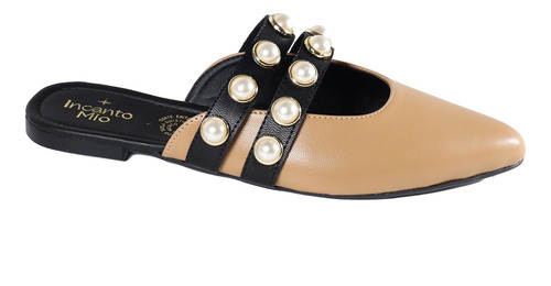 Zapato Calzado Mule Dama Moda Perlas