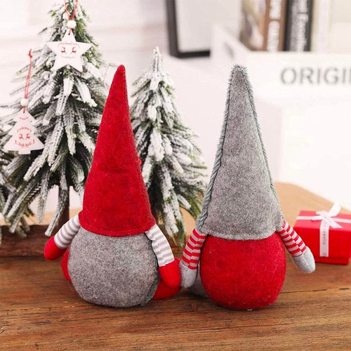 2 Pcs Muñeca De Gnomo De Felpa Sueco Decoración Navideña