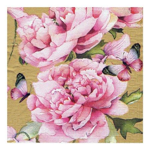 Imagen 3 de 6 de Servilletas Decoupage Laura Craft Set Mariposa Floral 1