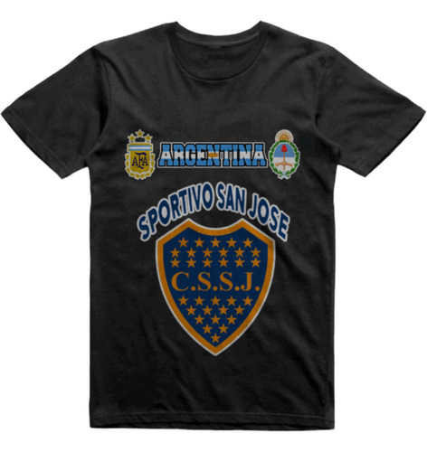 Remera Algodon Negra Sportivo San Jose Metan Salta