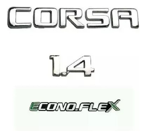 Kit Emblemas Corsa 1.4 Econoflex 2008 A 2012