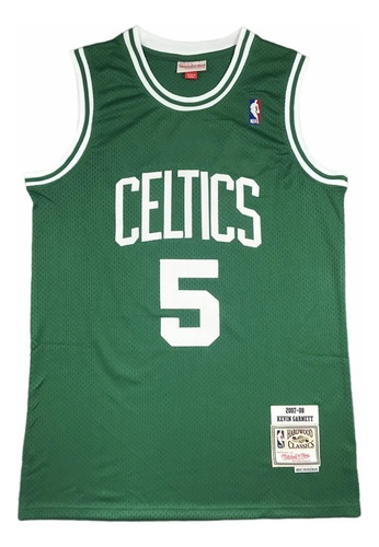 Camisa Verde Garnett Número 5 De Los Retro Celtics