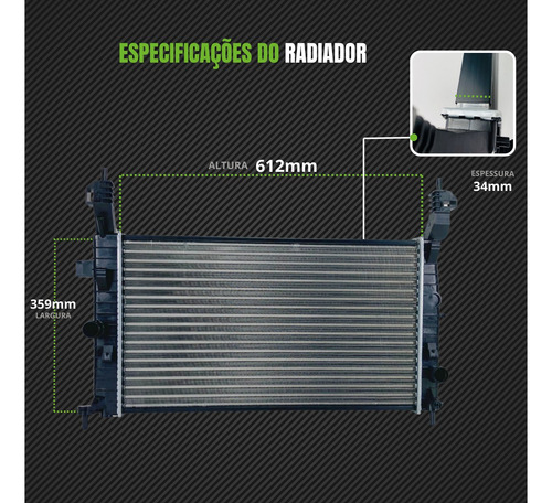 Radiador Meriva 1.4 1.8 2003 2004 2005 2006 2007 2008 2009