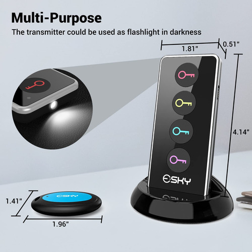 Localizador Inalámbrico De Llaves Soporte Negro S 1 Transmis Color