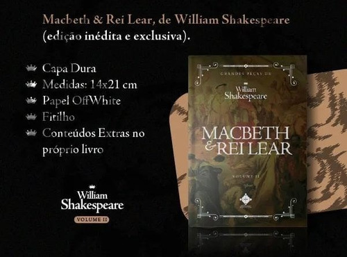 Livro Macbeth & Rei Lear De Shakespeare