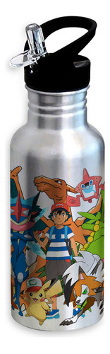 Garrafa  Aluminio Squeeze Fitness 600ml Pokemon 001