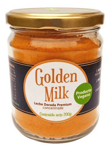 Golden Milk 200 G Leche Dorada Vegana Rinde 100 Tazas Deli