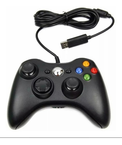 Controle Para Xbox 360 Com Fio Joystick Pc Compativel Com Preto