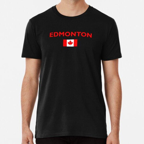 Remera Bandera Canadiense De Edmonton Canadá Color Oscuro Al