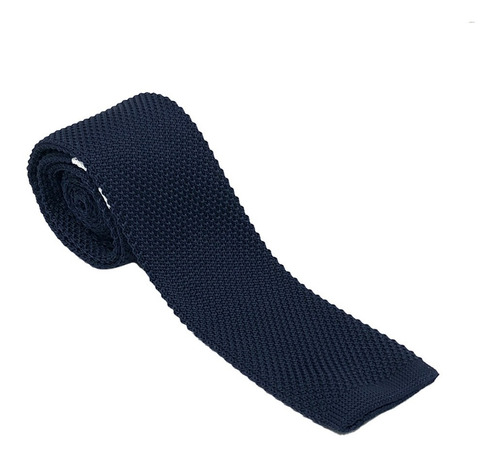 Corbata Vestir Tejida Moda Hombre Poliéster Premium Sarosa Color Azul marino Line