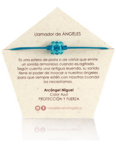 Manilla Llamador Arcángel Miguel Azul Esfera Plata Moda