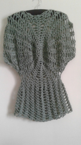 Camisola Remerón Túnica Vestido Crochet Hilo Mujer 
