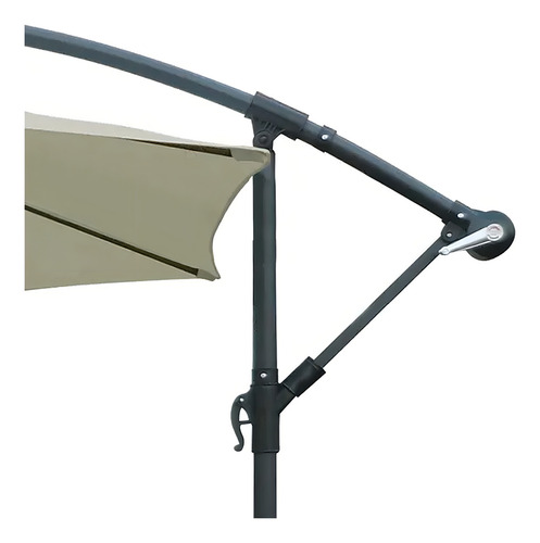 Ombrelone Lateral Suspenso 3M Jardim de Alumínio com Base Manivela Capa Branco Importway IWOBLC-3BR