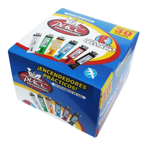 12 Cajas Con 30 Encendedor De Gas C/destapador En 6 Colores