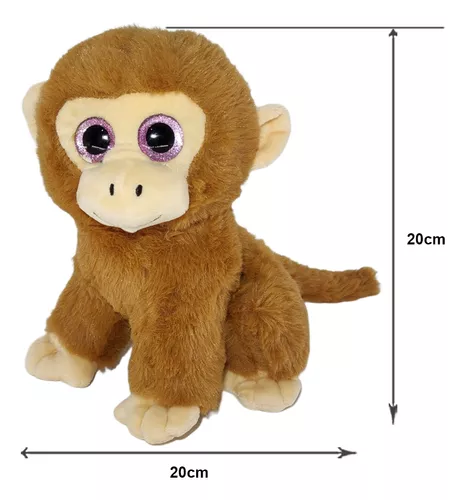 Pelúcia Macaco Almofada Animal Macaquinho Infantil Fofo 20Cm