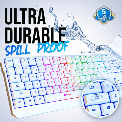 Teclado Inalámbrico Para Juegos Klim Chroma Rgb Con Barra Re