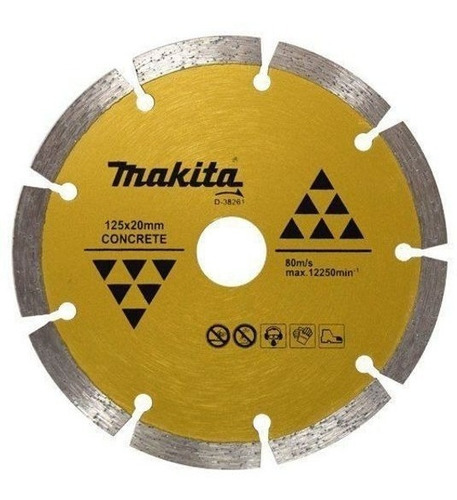 Disco de diamantado segmentado Makita D-38261 para hormigón de 125mm eje 20mm