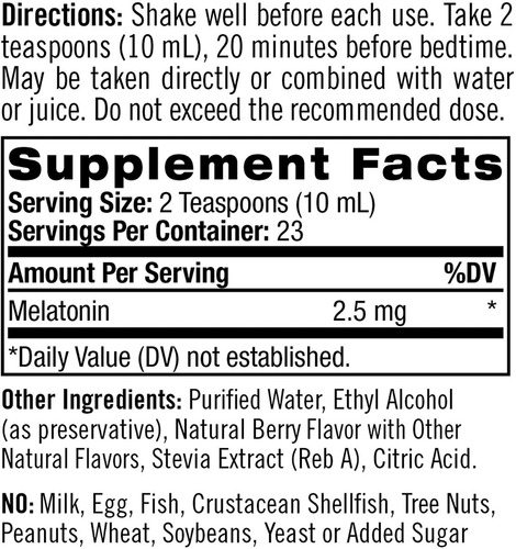 Imagen 2 de 5 de Natrol Melatonina Liquida 2.5 Mg Absorción Inmediata 237ml