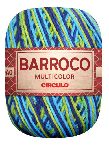Barbante Barroco Multicolor Linha De Crochê 6 Fios 400gr Cor Pavão