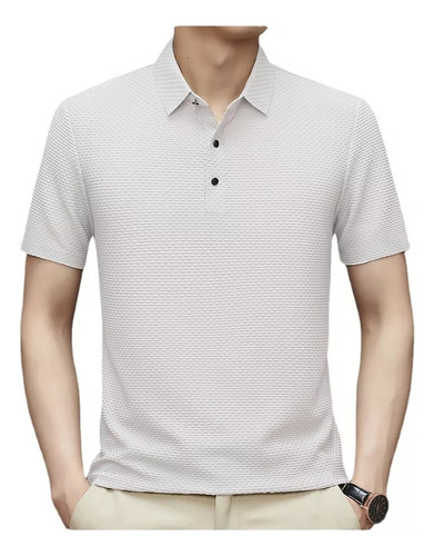 Camisa De Manga Corta De Malla De Seda Helada Para Hombre