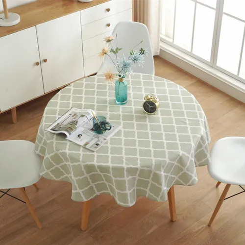 Mantel De Lino Para Mesa De Comedor, Mantel Redondo, A La Mo